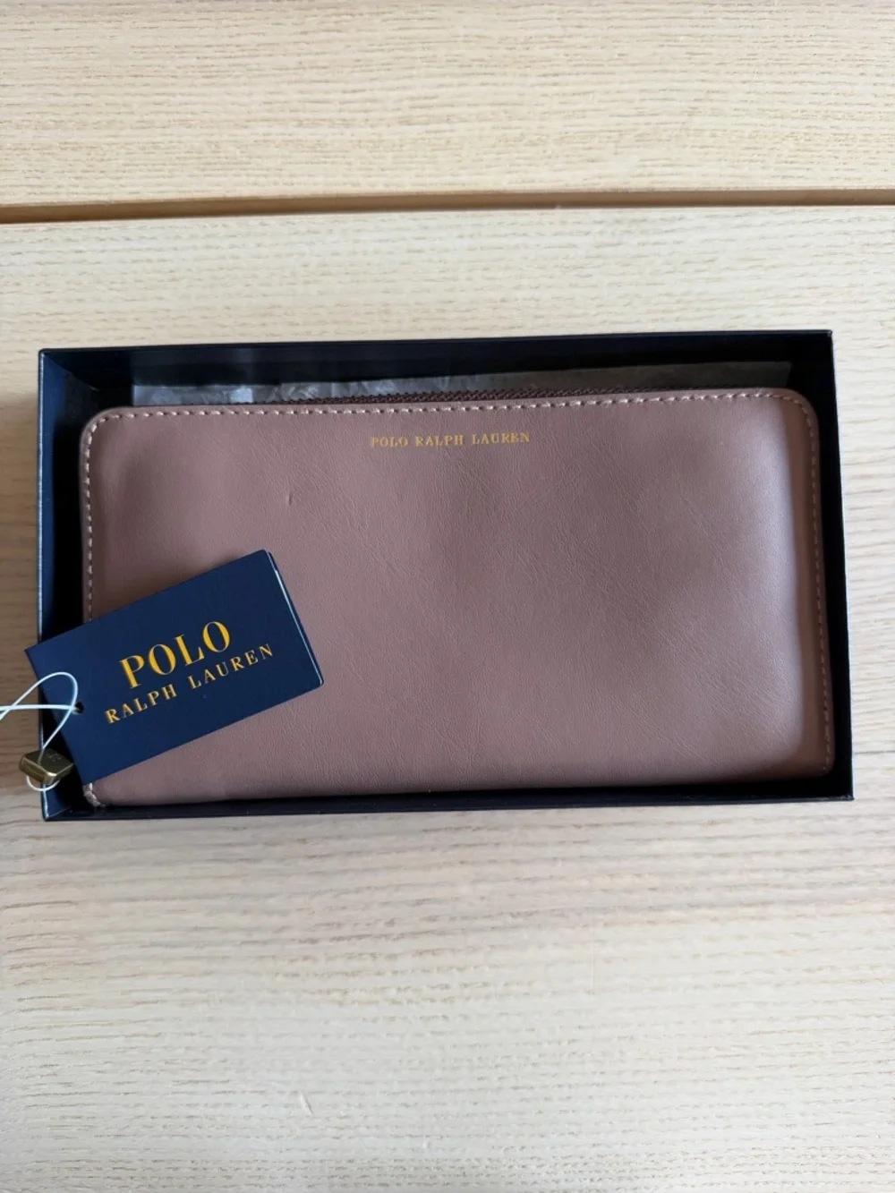 Polo Ralph Lauren Mauve Zip Around Continental Leather Wallet - Picture 3 of 13